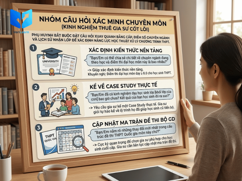 Những câu hỏi xác minh chuyên môn của gia sư